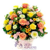 Ziedu grozs nr.28: Корзина цветов 28: Flower basket 28. cnt. 115.00 €