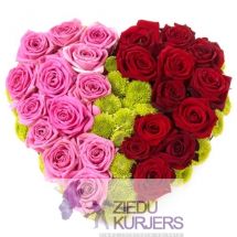 Ziedu sirds no rozēm un krizantēmām: Сердца из цветов 4: Flower heart 6. cnt. 85.00 €